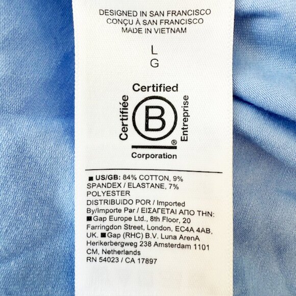 Athleta Effortless‎ Tee Women's Size Lrg Swallowtail Blue Boxy Fit Short Sleeve - Picture 6 of 6